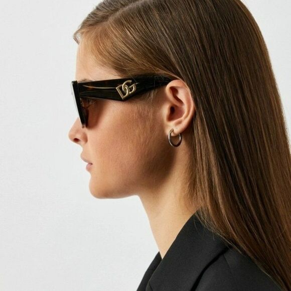 NEW D&G DG4435 502/73 Havana Dark Brown Cat Eye Women Sunglasses - Picture 5 of 13